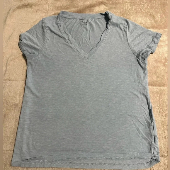 Madewell Basic V-Neck Tee Size Small Baby Blue - Picture 1 of 5